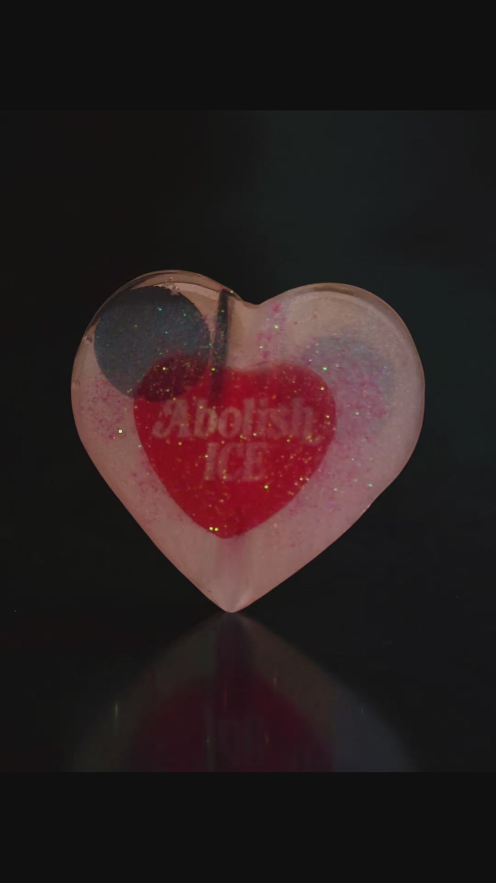 Heart Resin Straw Topper – "Abolish ICE" & "Come Back With a Warrant"