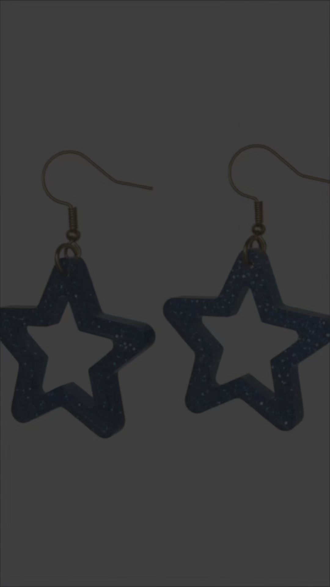 Sparkling Blue Open-Star Resin Dangles