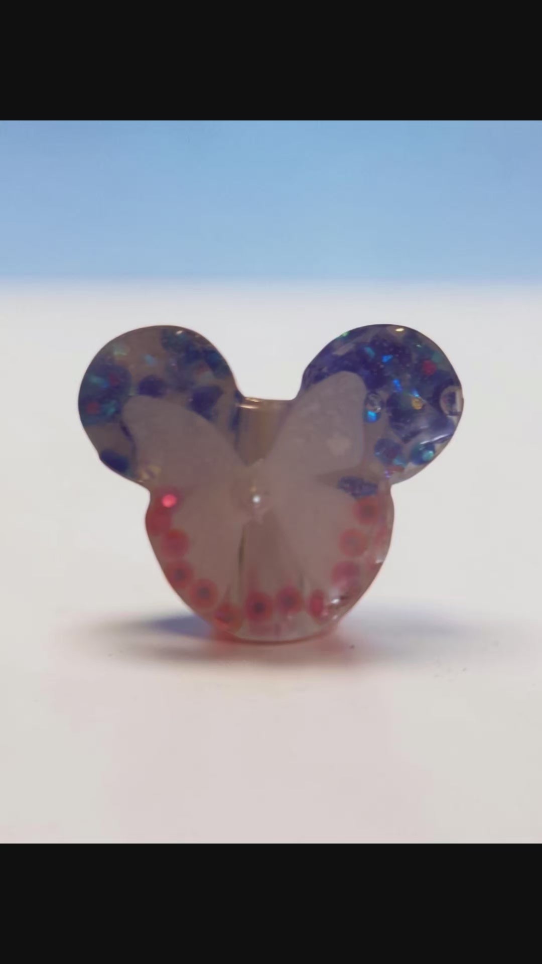 Handmade Resin Butterfly Mouse Ear Straw Topper | Fits Standard Straws & Tumblers