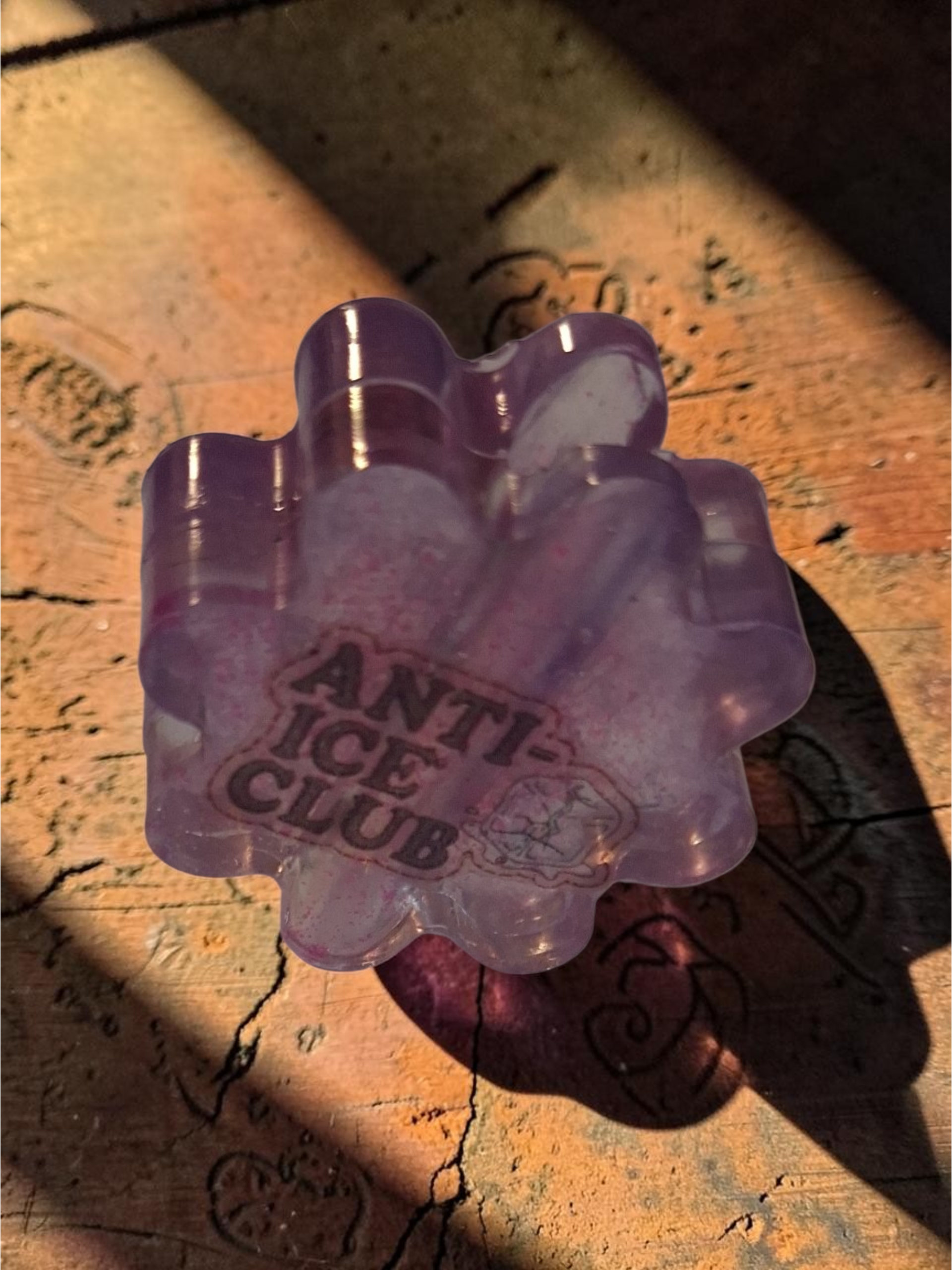 "ICE Out Of Our Neighborhoods" Purple Glitter Straw Topper