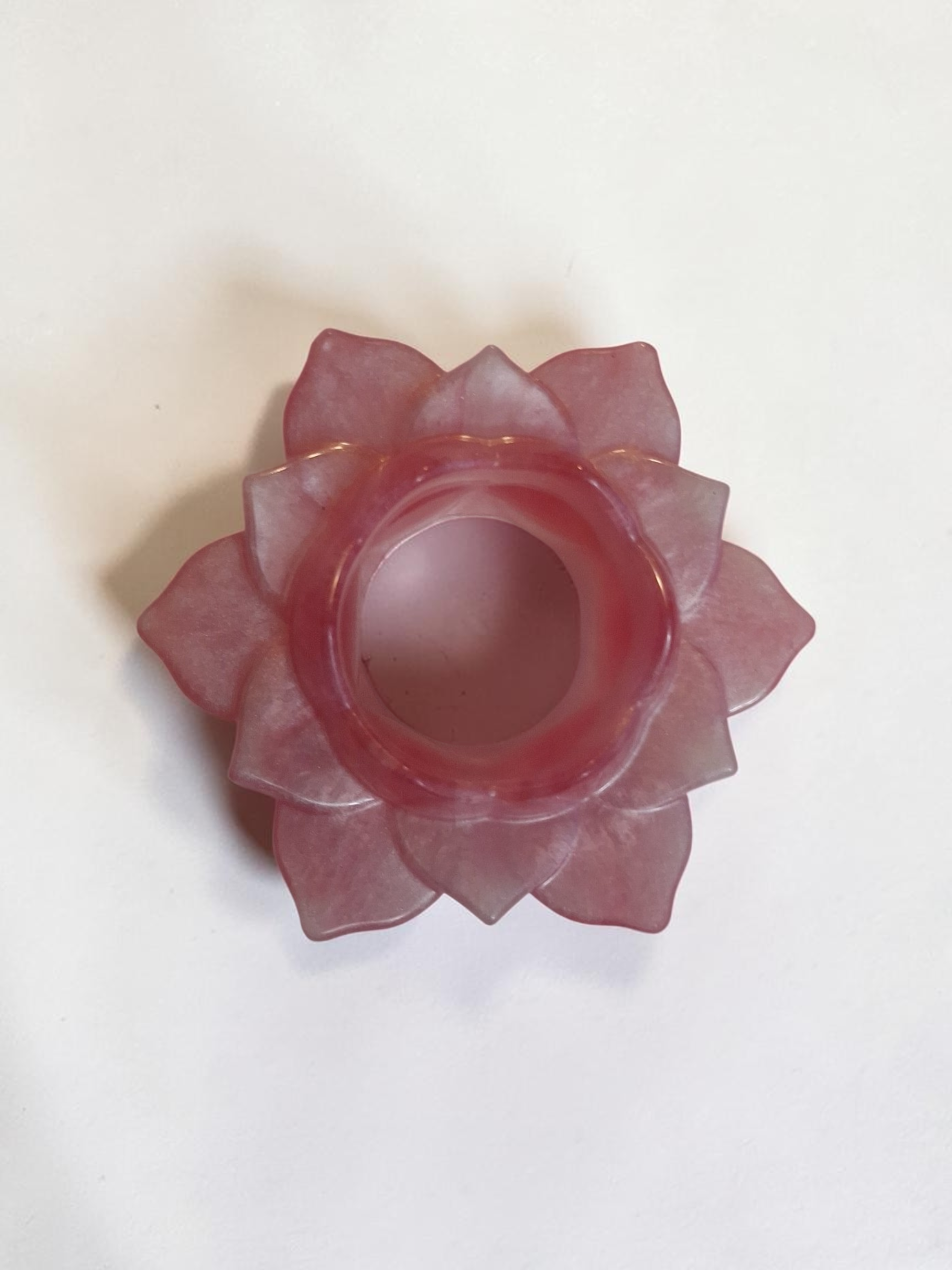 Handcrafted Pink Lotus Flower Resin Candle Holder