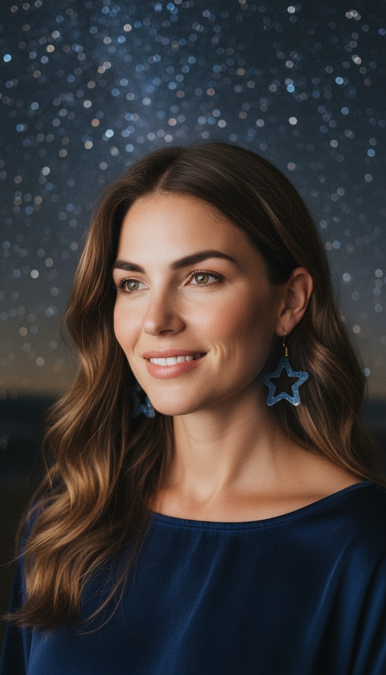 Sparkling Blue Open-Star Resin Dangles