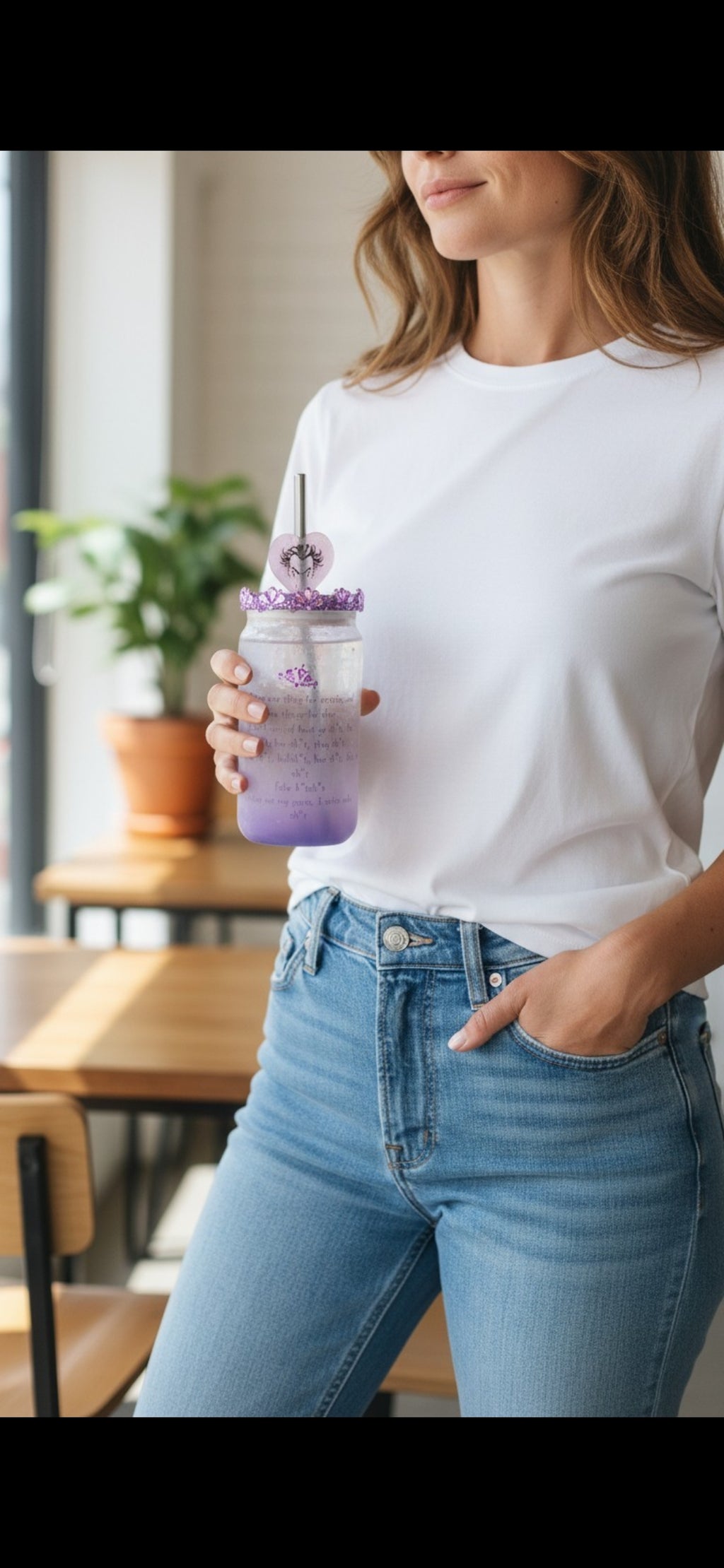 Handmade Joker Resin Straw Topper – Glow in the Dark Heart Tumbler Charm