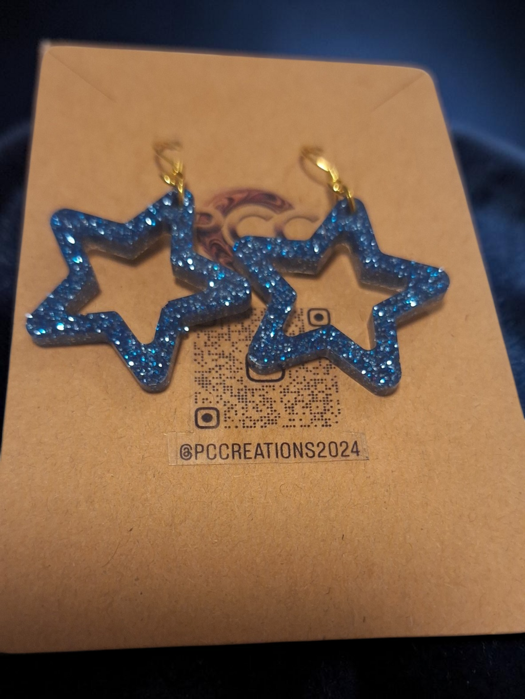 Sparkling Blue Open-Star Resin Dangles