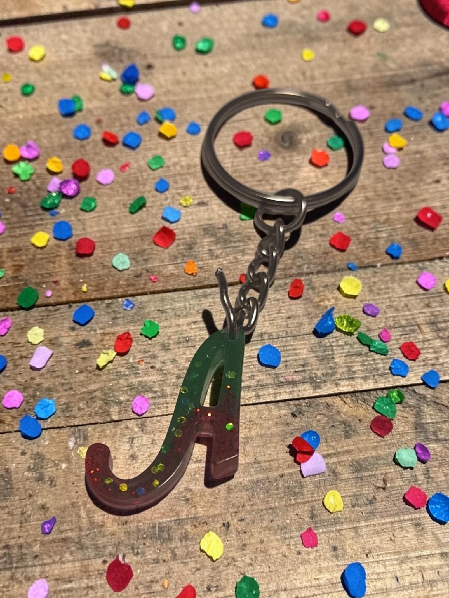 Custom Resin Monogram Keychain | Personalized Initial Bag Charm & Keyring