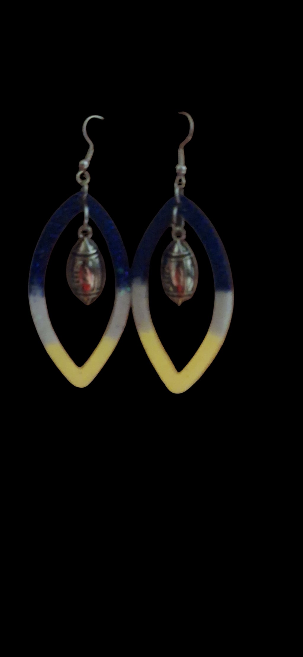 Chicago Football Spirit Resin Earrings | Navy & Orange Game Day Jewelry