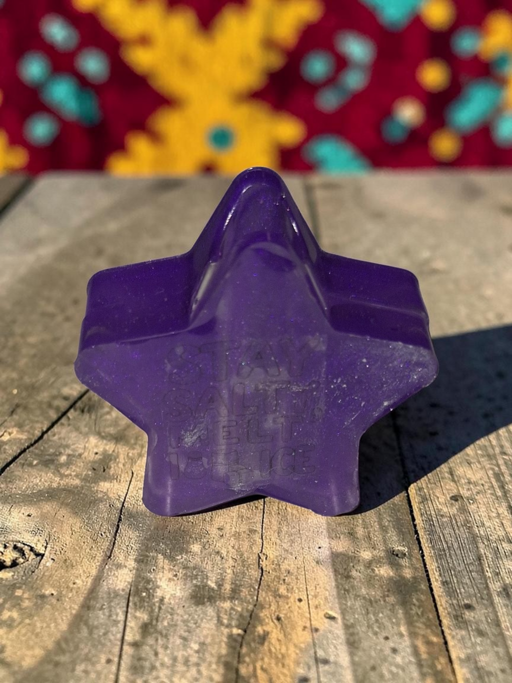 Handcrafted Purple Glitter Star Straw Topper – "Stay Salty"