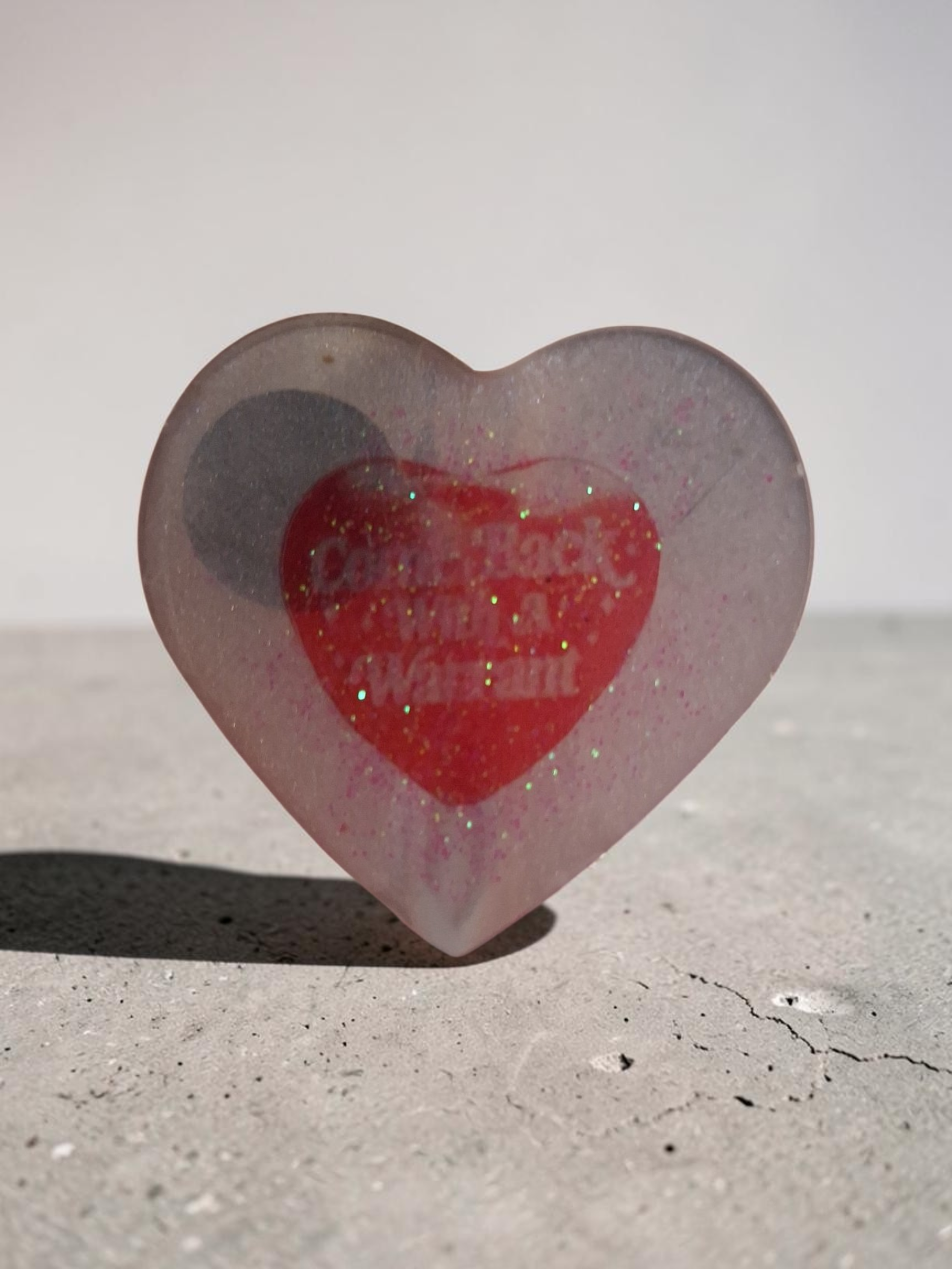 Heart Resin Straw Topper – "Abolish ICE" & "Come Back With a Warrant"