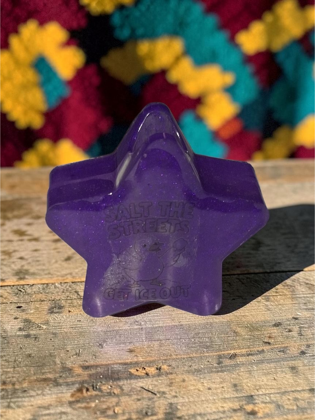 Handcrafted Purple Glitter Star Straw Topper – "Stay Salty"