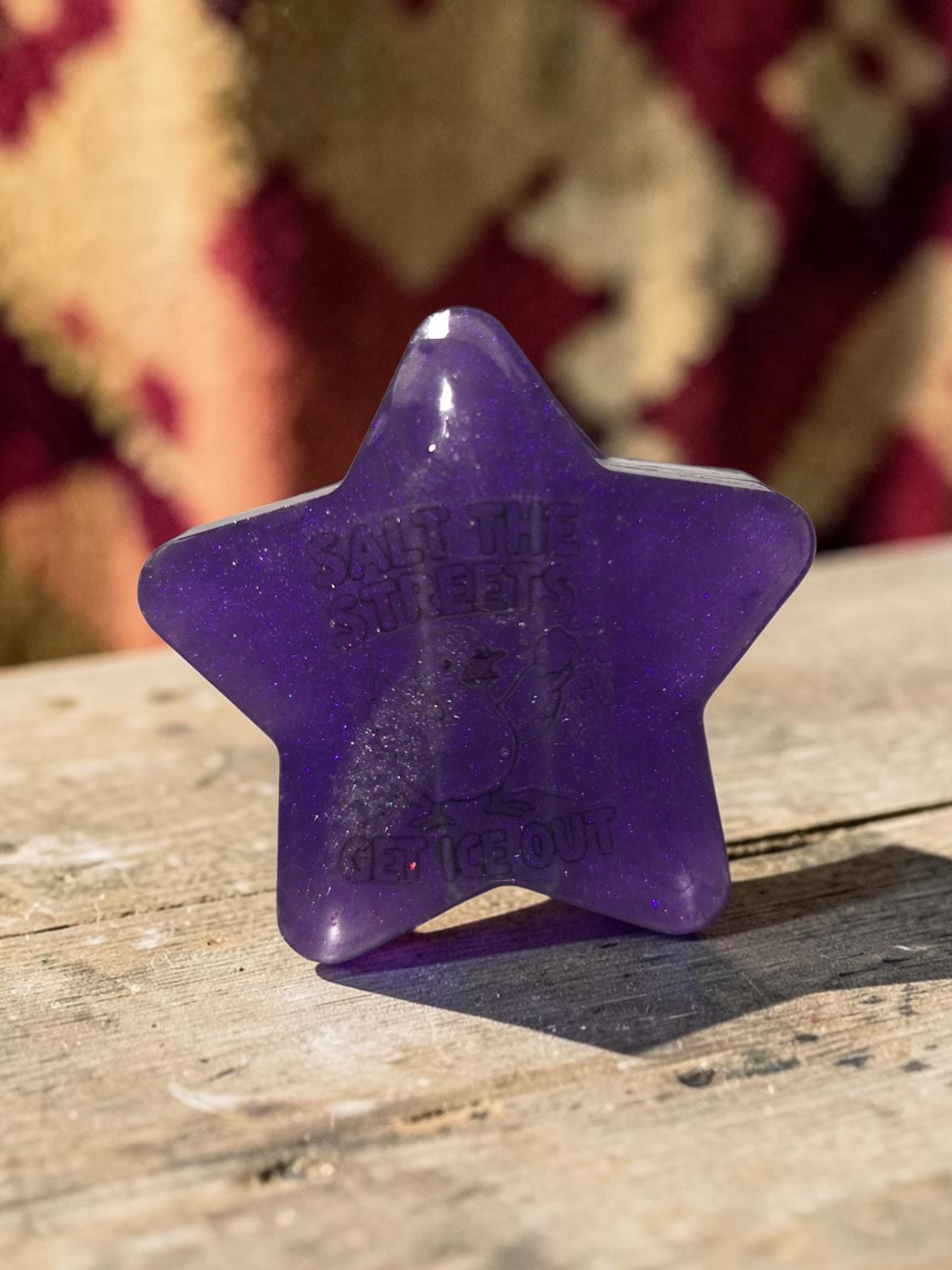 Handcrafted Purple Glitter Star Straw Topper – "Stay Salty"